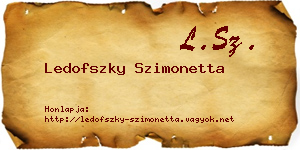 Ledofszky Szimonetta névjegykártya